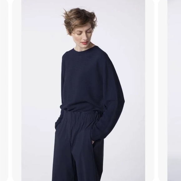Oska 100% wool Pullover Roftoop navy size 2 - Picture 1 of 8